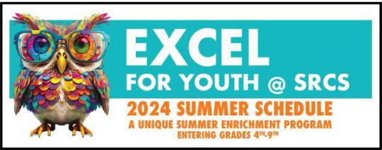 EXCEL for Youth catalog cover featuring an owl with glasses on the left.